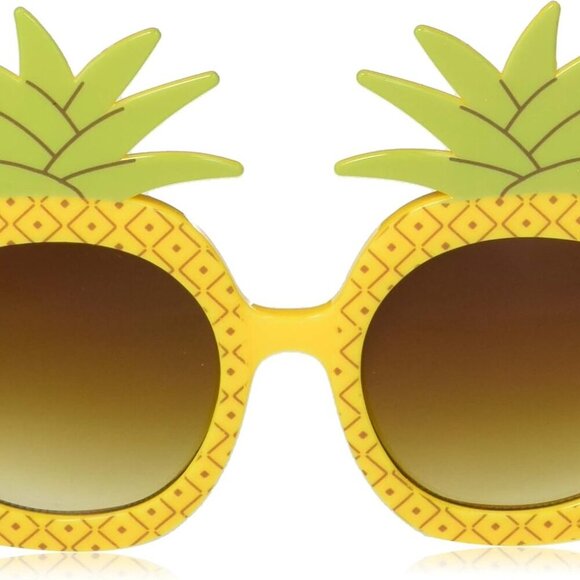 Women's Pineapple Frame Round Sunglasses UV400 Protection Lightweight Style - Picture 2 of 5